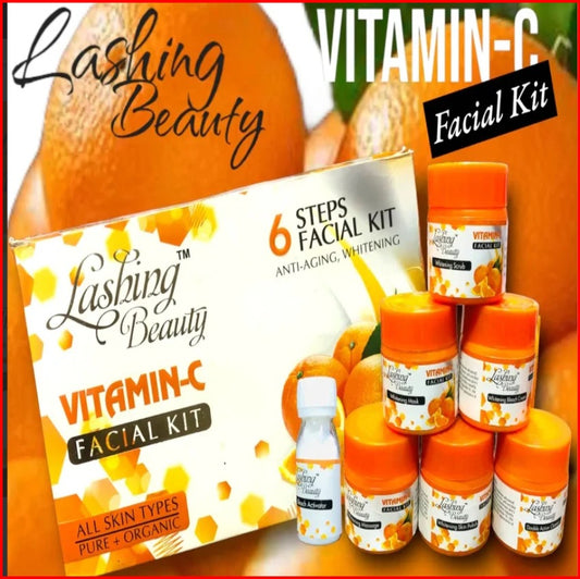 Lashing Beauty Vitamin-C Facial Kit – 6-Step Glow Boost for Radiant, Youthful Skin
