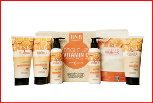 BNB Bright Up Vitamin C Organic Facial Kit – 6-Step Radiance Boosting Skincare for All Skin Types